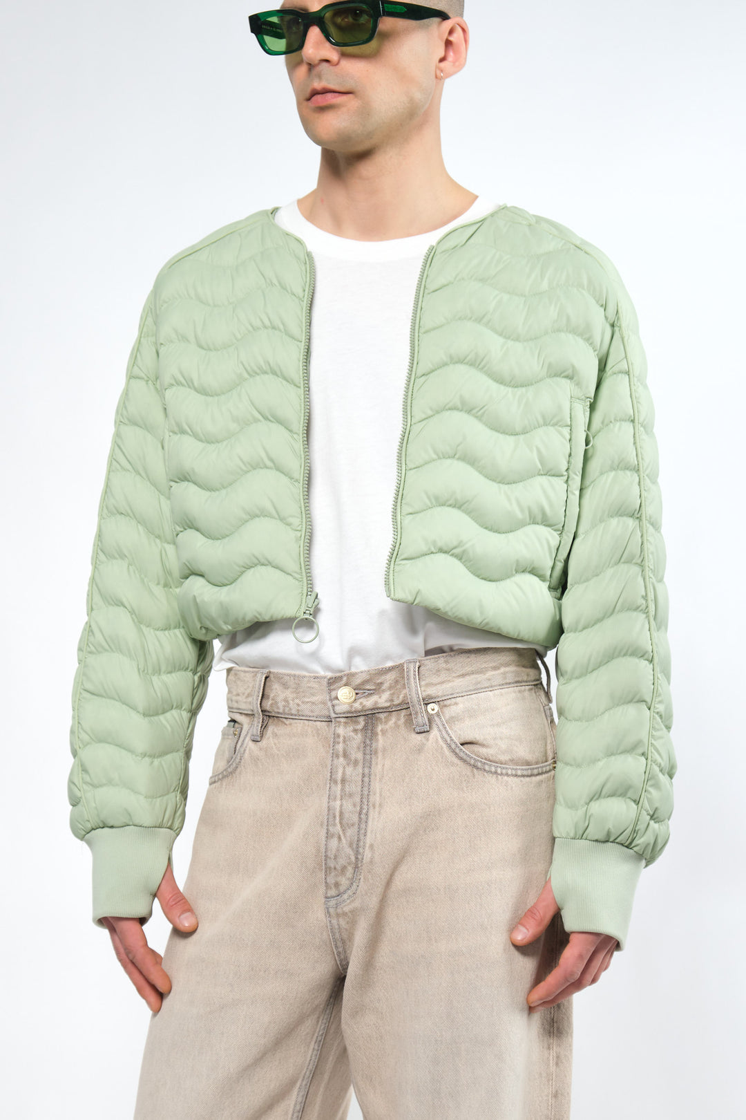  Re:Down® Green Light Crop Puffer Jacket - Adhere To  - 8