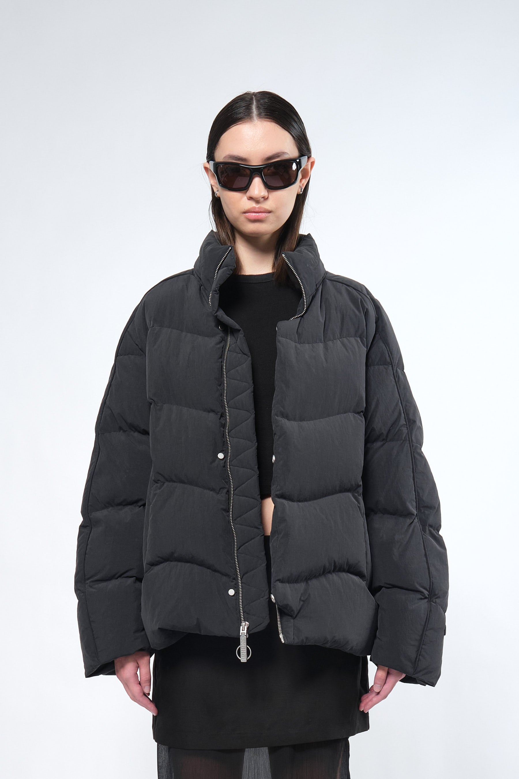  Re:Down® Black Puffer Jacket with Hood - Adhere To  - 4