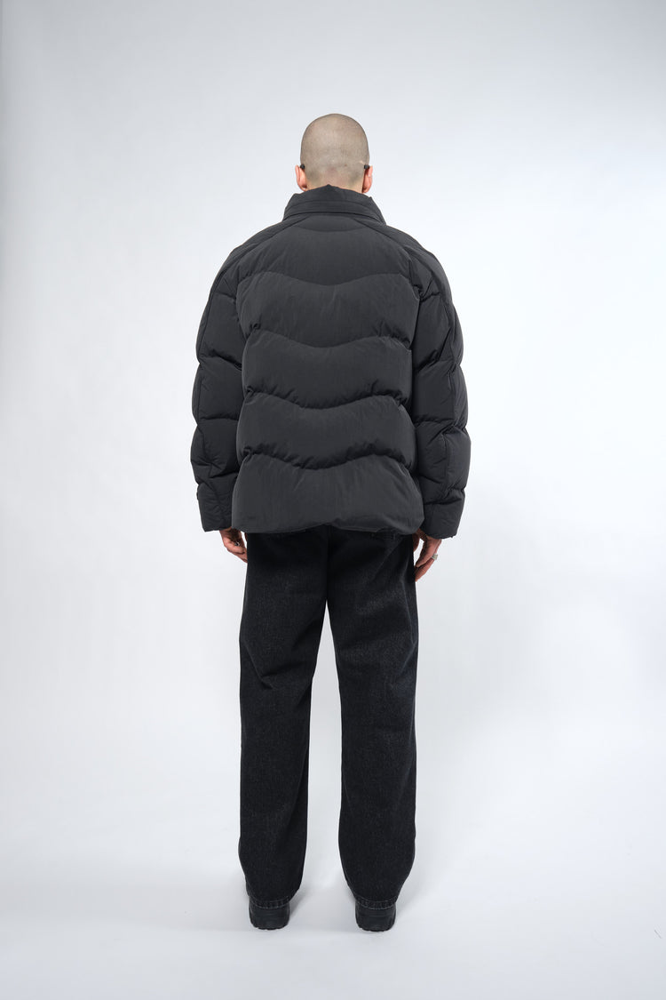  Re:Down® Black Puffer Jacket with Hood - Adhere To  - 7