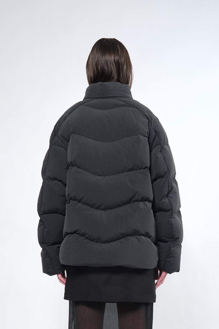  Re:Down® Black Puffer Jacket with Hood - Adhere To  - 8