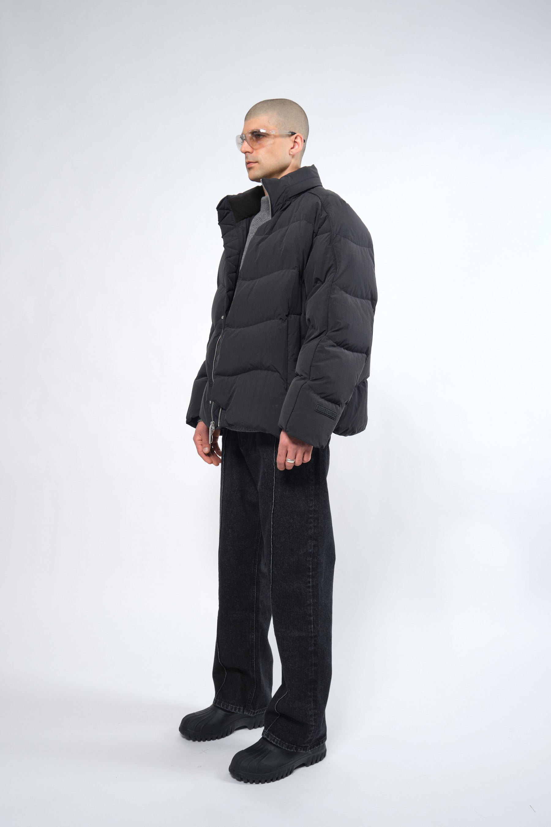  Re:Down® Black Puffer Jacket with Hood - Adhere To  - 3