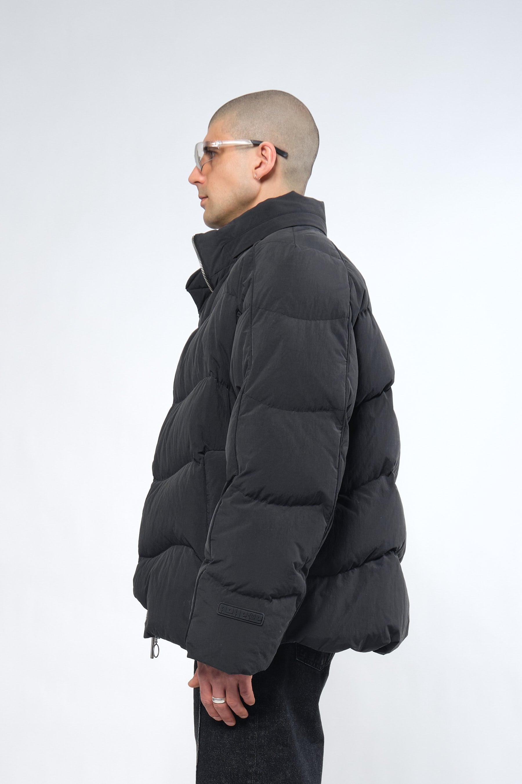  Re:Down® Black Puffer Jacket with Hood - Adhere To  - 5