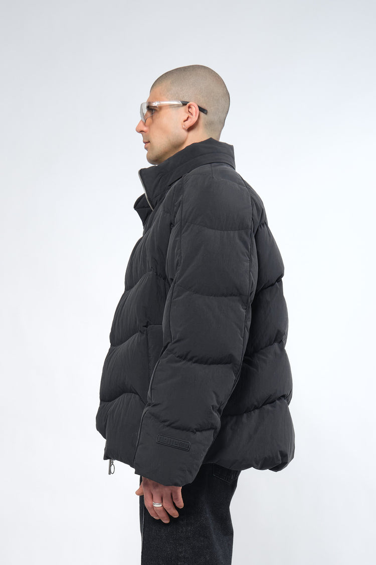  Re:Down® Black Puffer Jacket with Hood - Adhere To  - 5