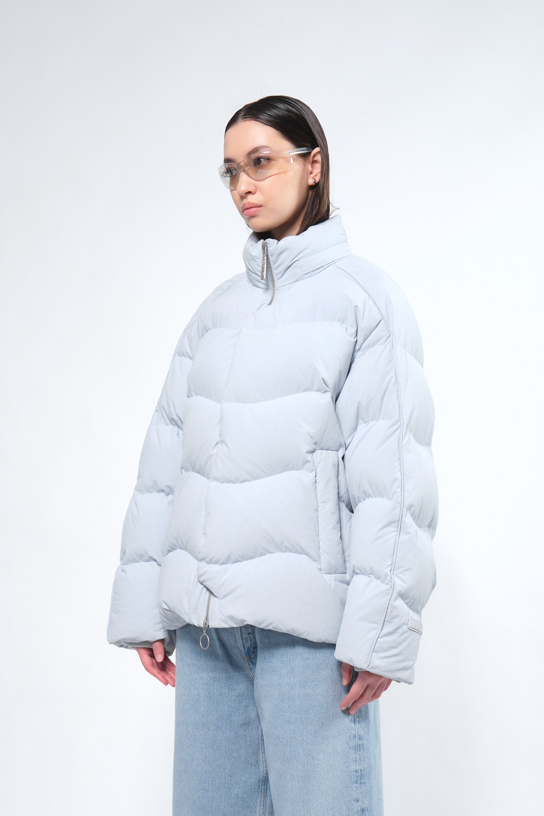 Re Down Ice Blue Puffer Jacket Adhere To