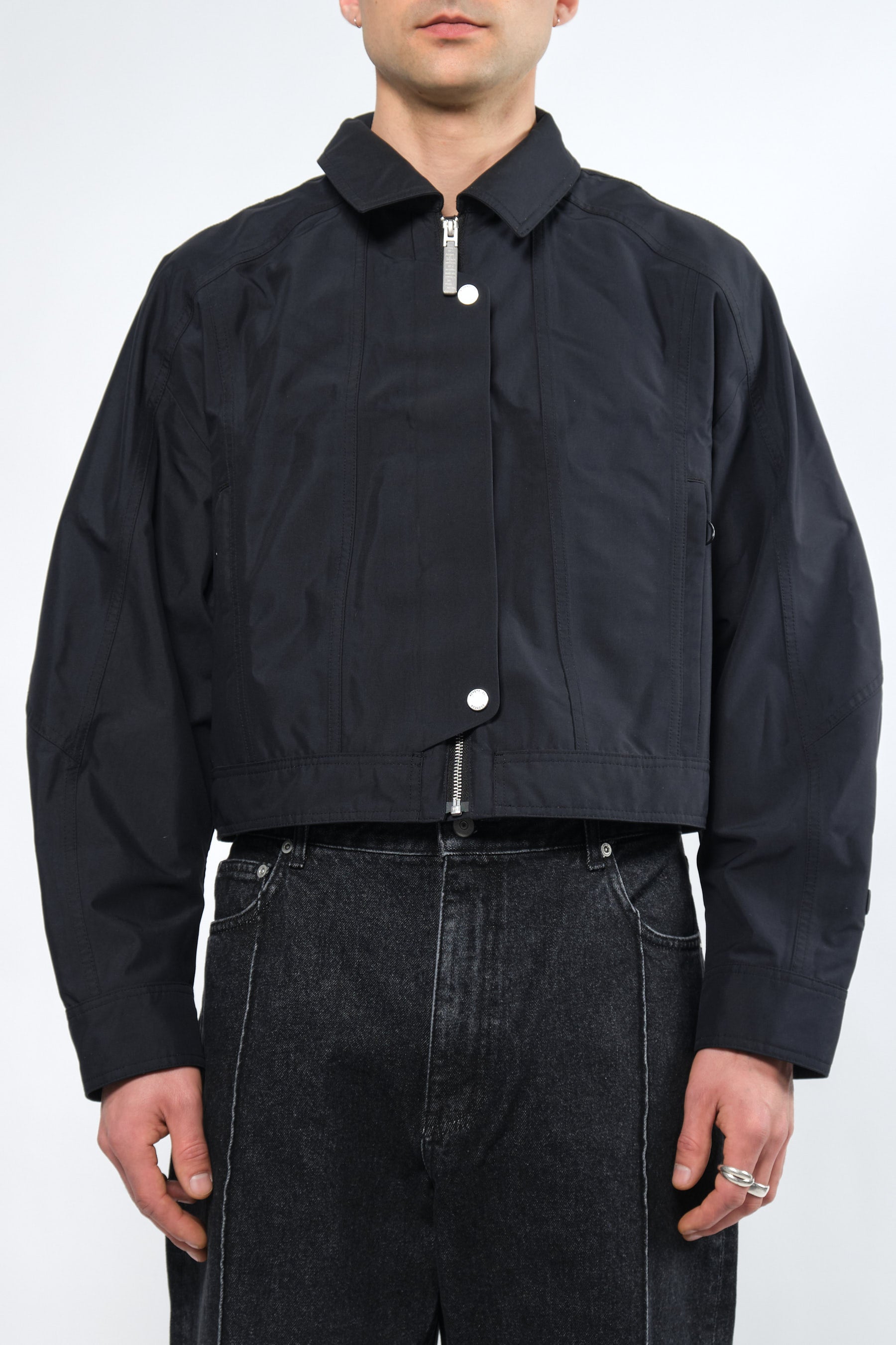  3L Black Waterproof Crop Rain Jacket with Hood - Adhere To  - 10