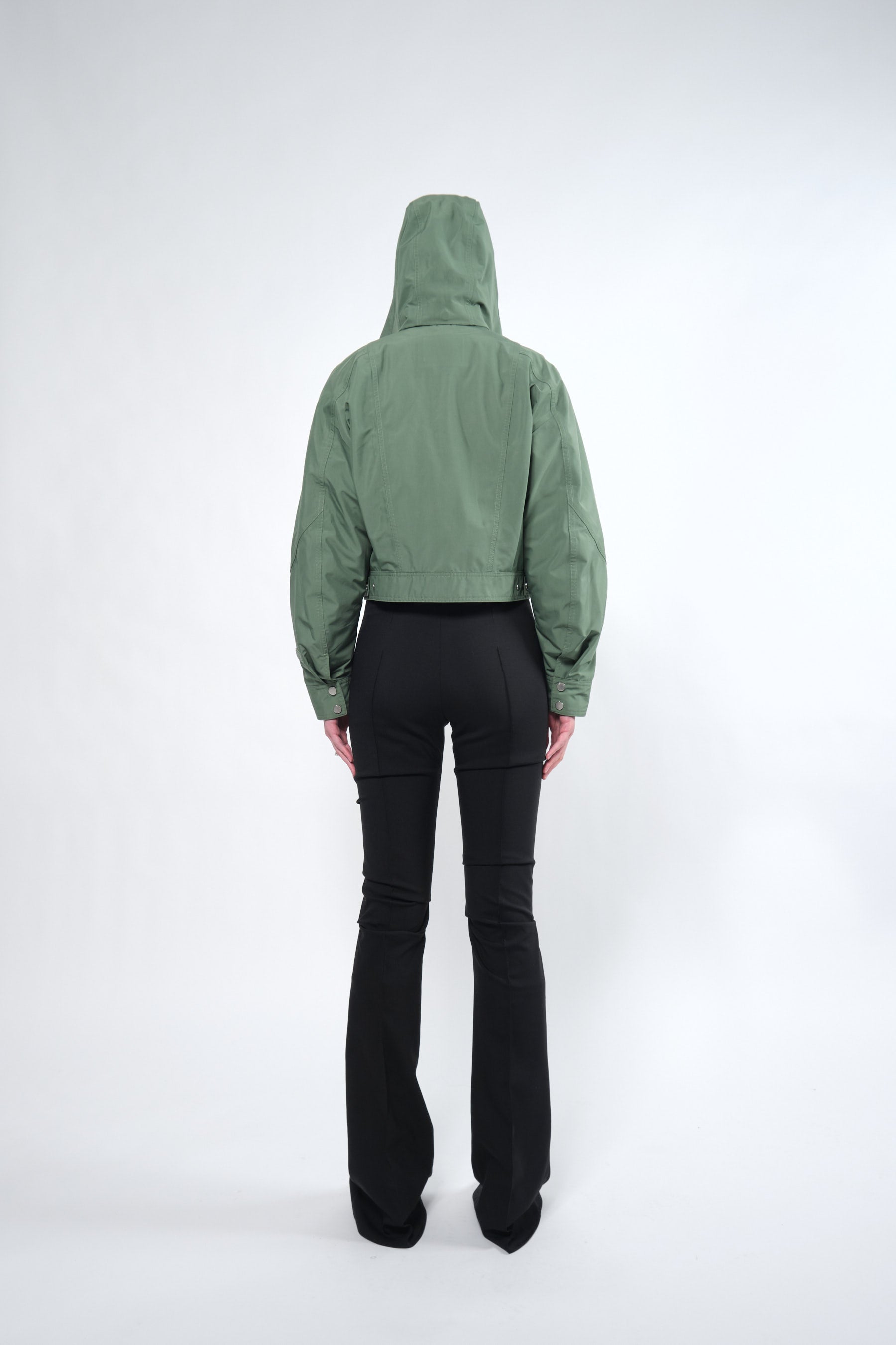  3L Green Waterproof Crop Rain Jacket with Hood - Adhere To  - 8