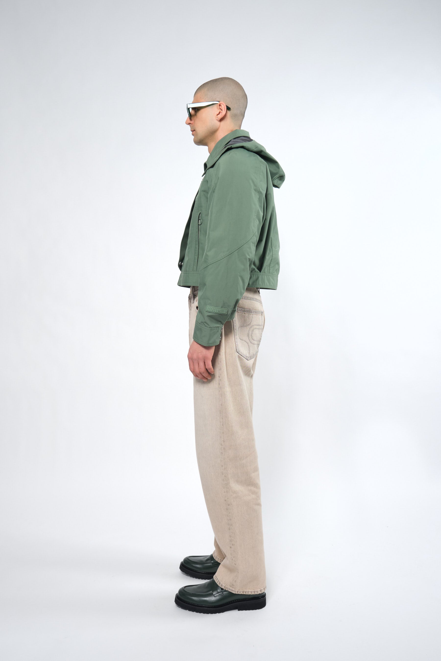  3L Green Waterproof Crop Rain Jacket with Hood - Adhere To  - 5
