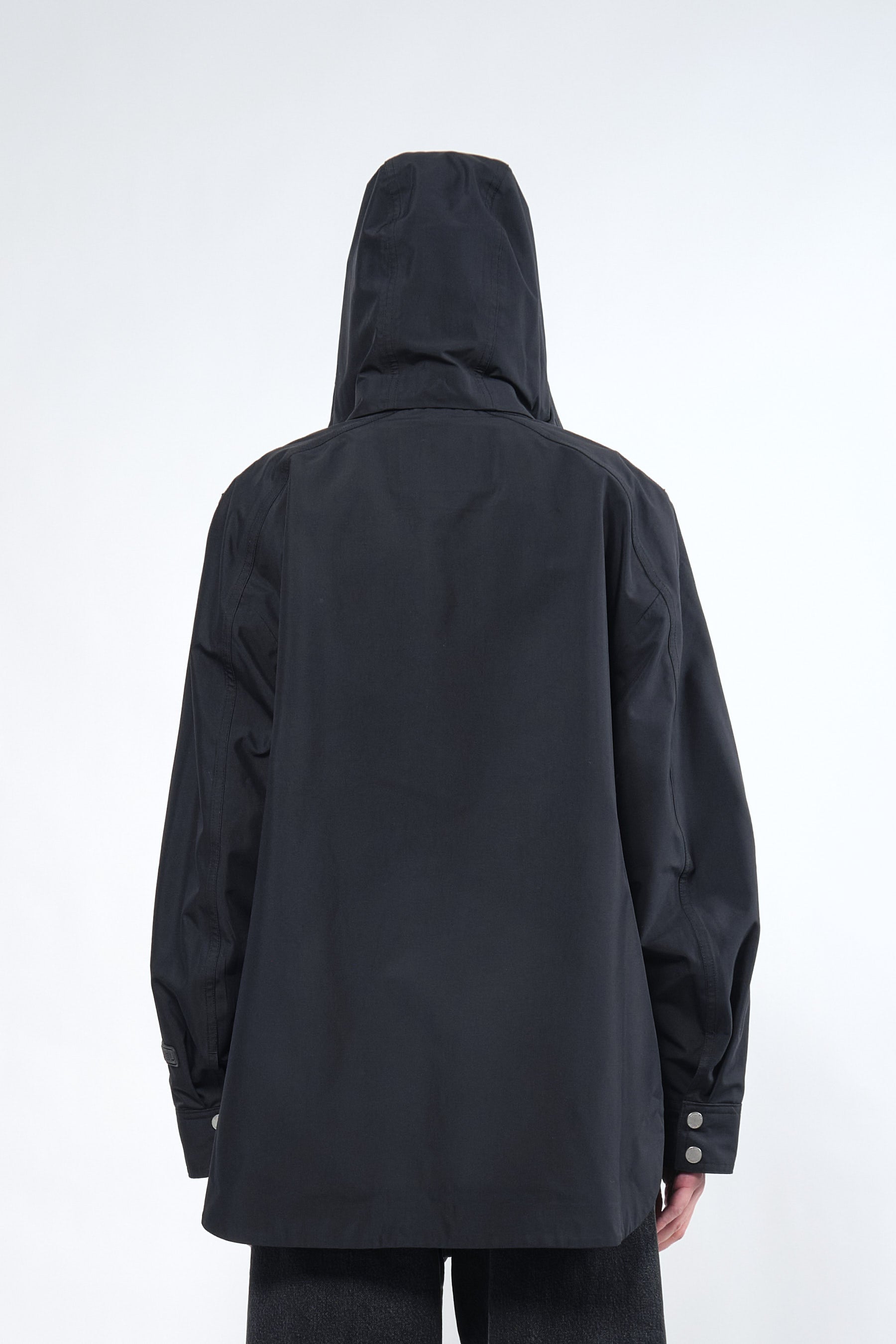 Black waterproof coat with hood online