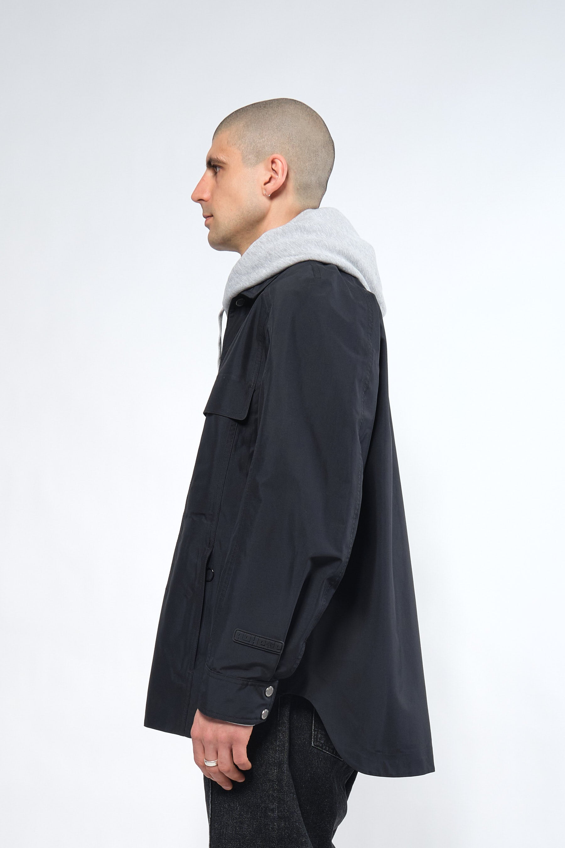  3L Black Waterproof Rain Jacket with Hood - Adhere To  - 5