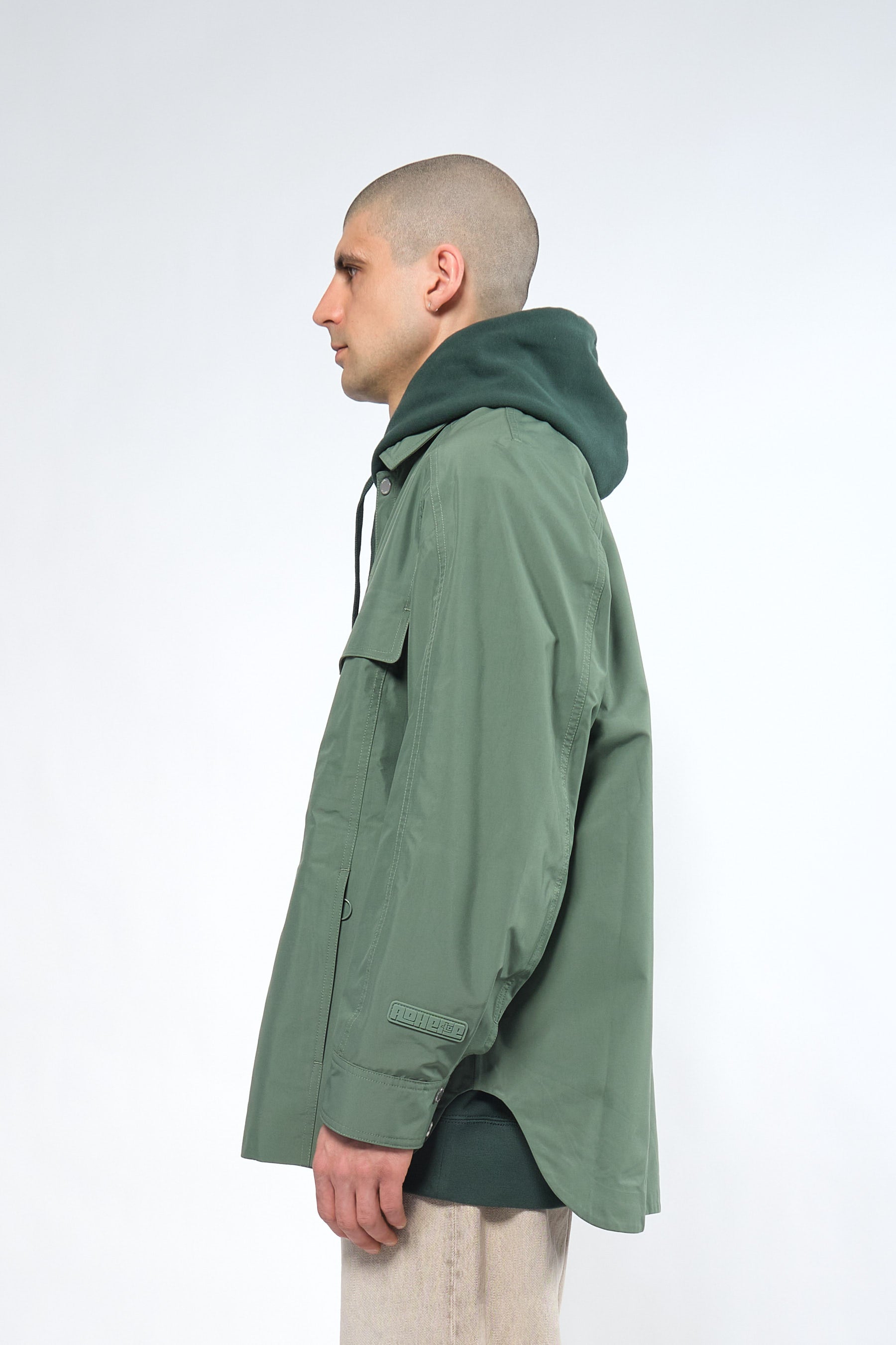 Green parka raincoat on sale