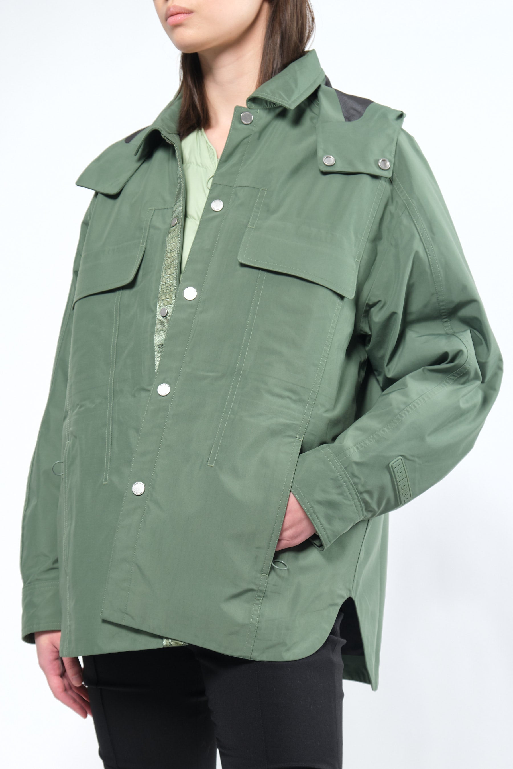  3L Green Waterproof Rain Jacket with Hood - Adhere To  - 9