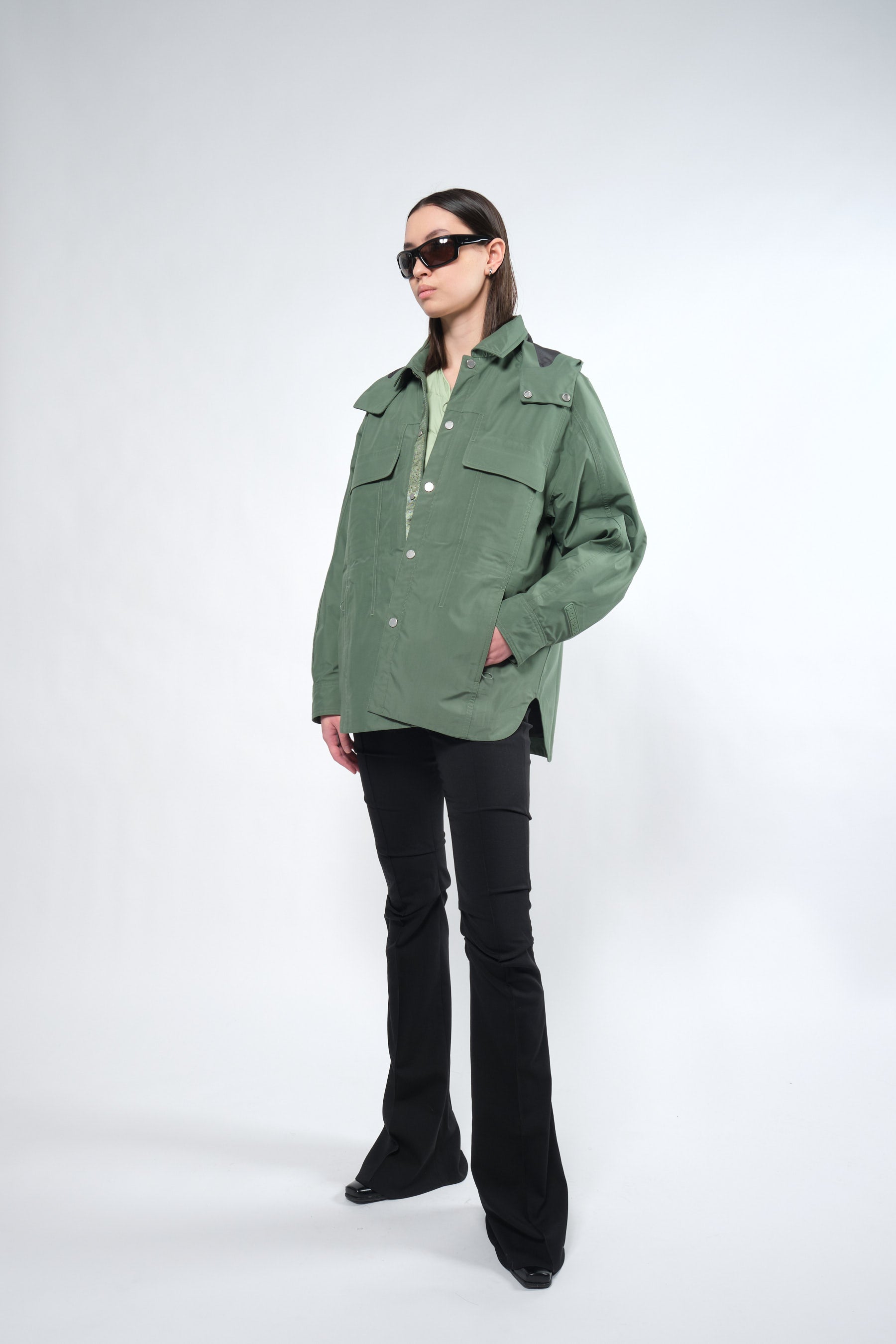 3L Green Waterproof Rain Jacket with Hood - Adhere To  - 2