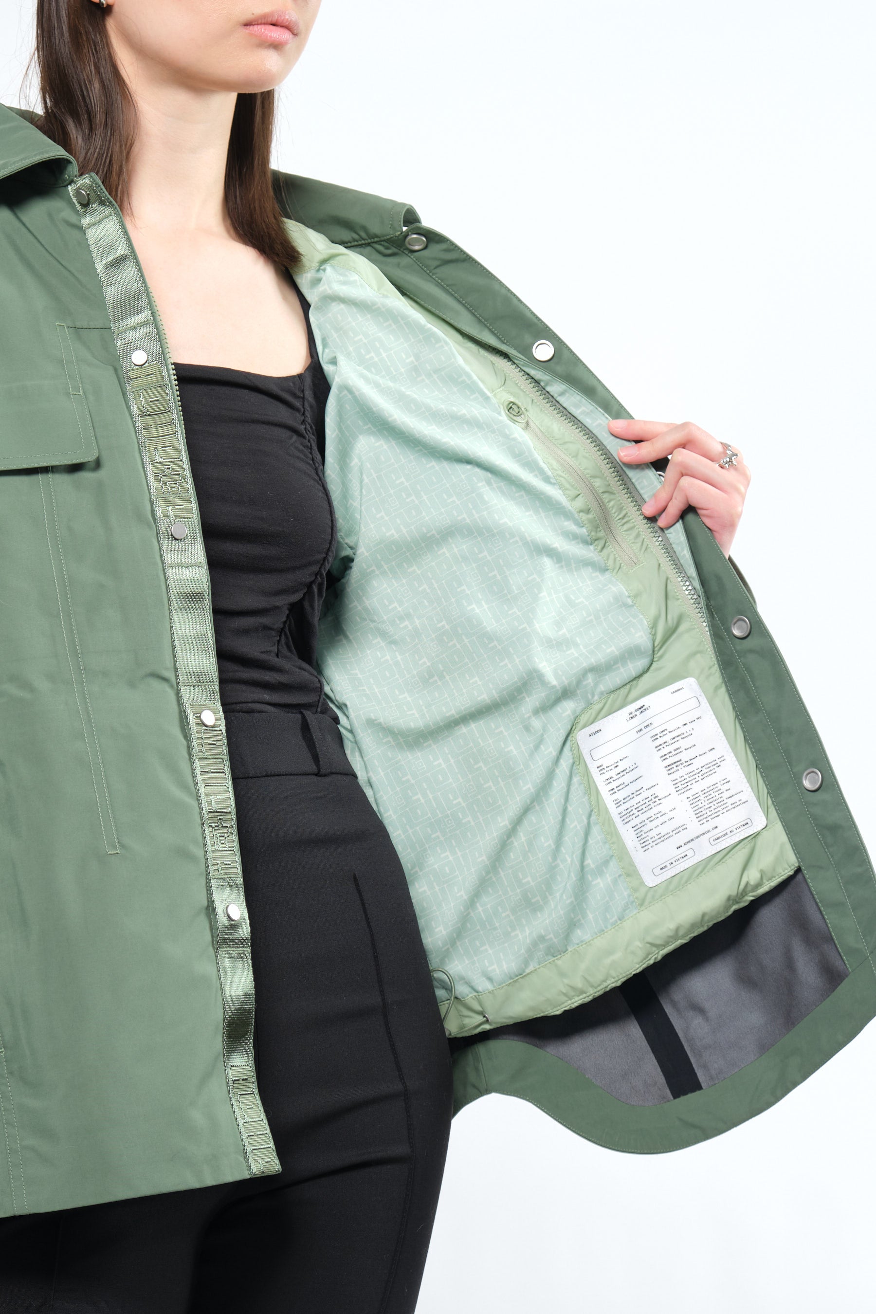  3in1 Green Waterproof Jacket + Down Puffer Liner - Adhere To  - 2